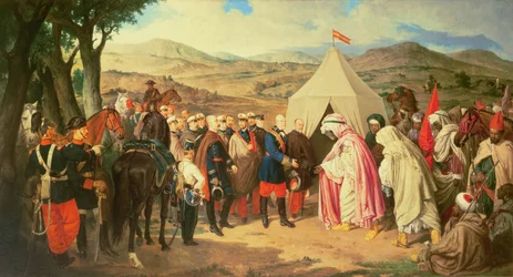 Die Spanier treffen sich mit den Marokkanern, um eine Friedensvereinbarung zu verhandeln (Kopie von J. Chaves)